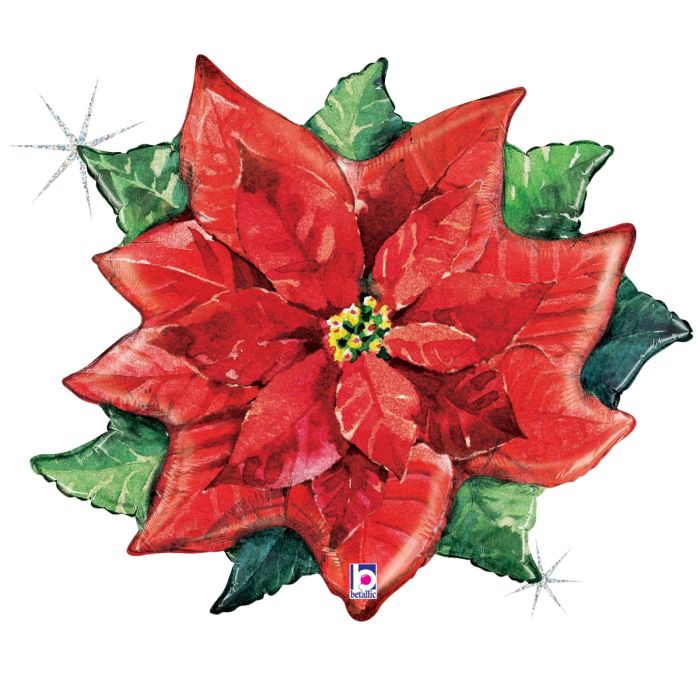 34" Sparkling Christmas Poinsettia