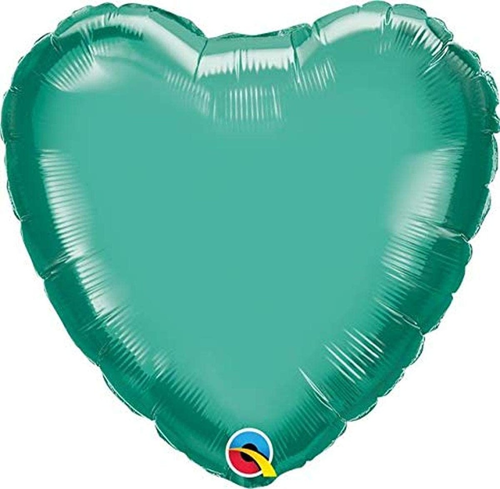 9" Chrome Green Heart