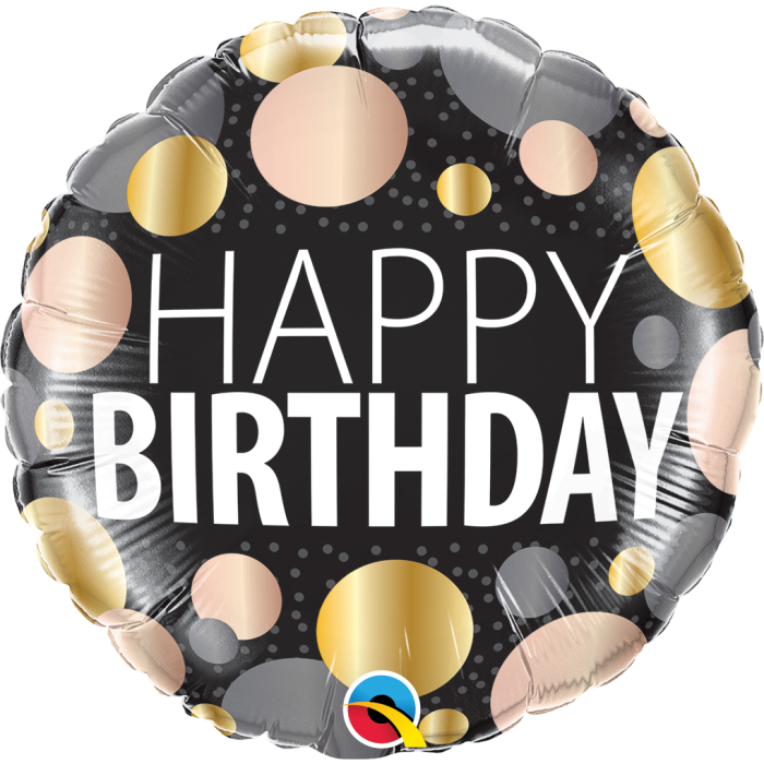 18" Big Metallic Dots Birthday