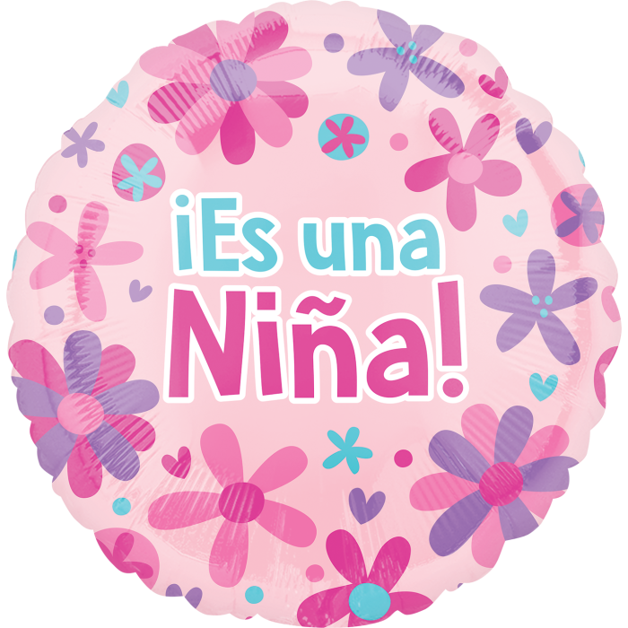 18" Es Una Nina Pink Flowers