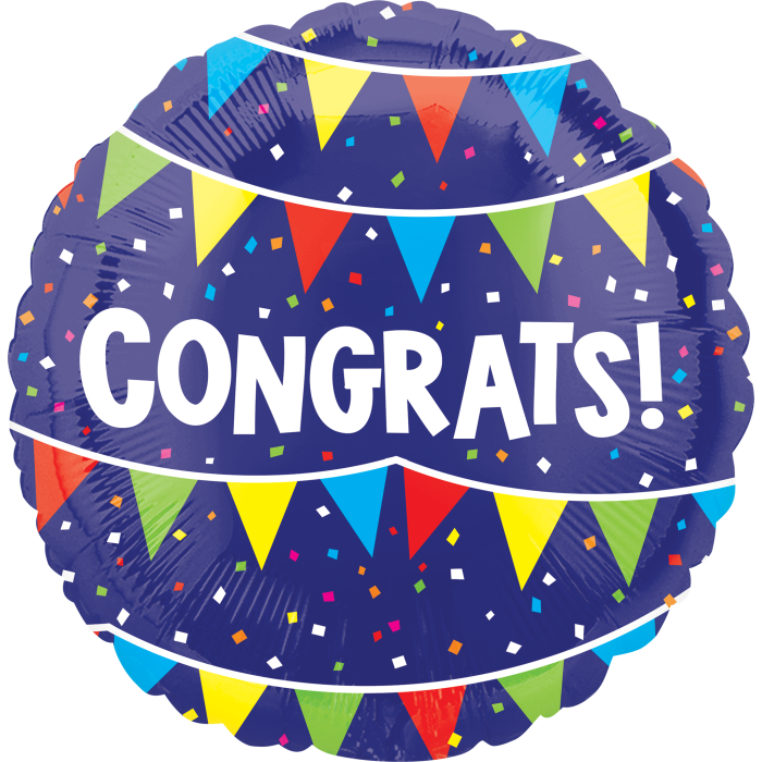 18" Congrats Flags & Confetti