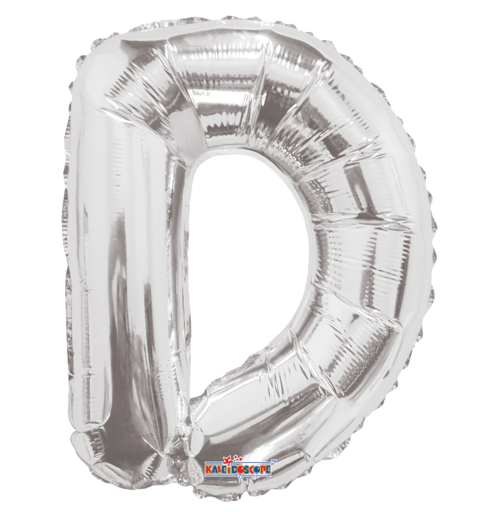 14" Letter D Silver Kaleidoscope