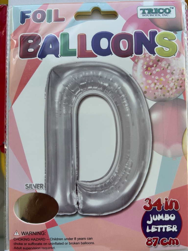 34" Silver Letter D TRICO