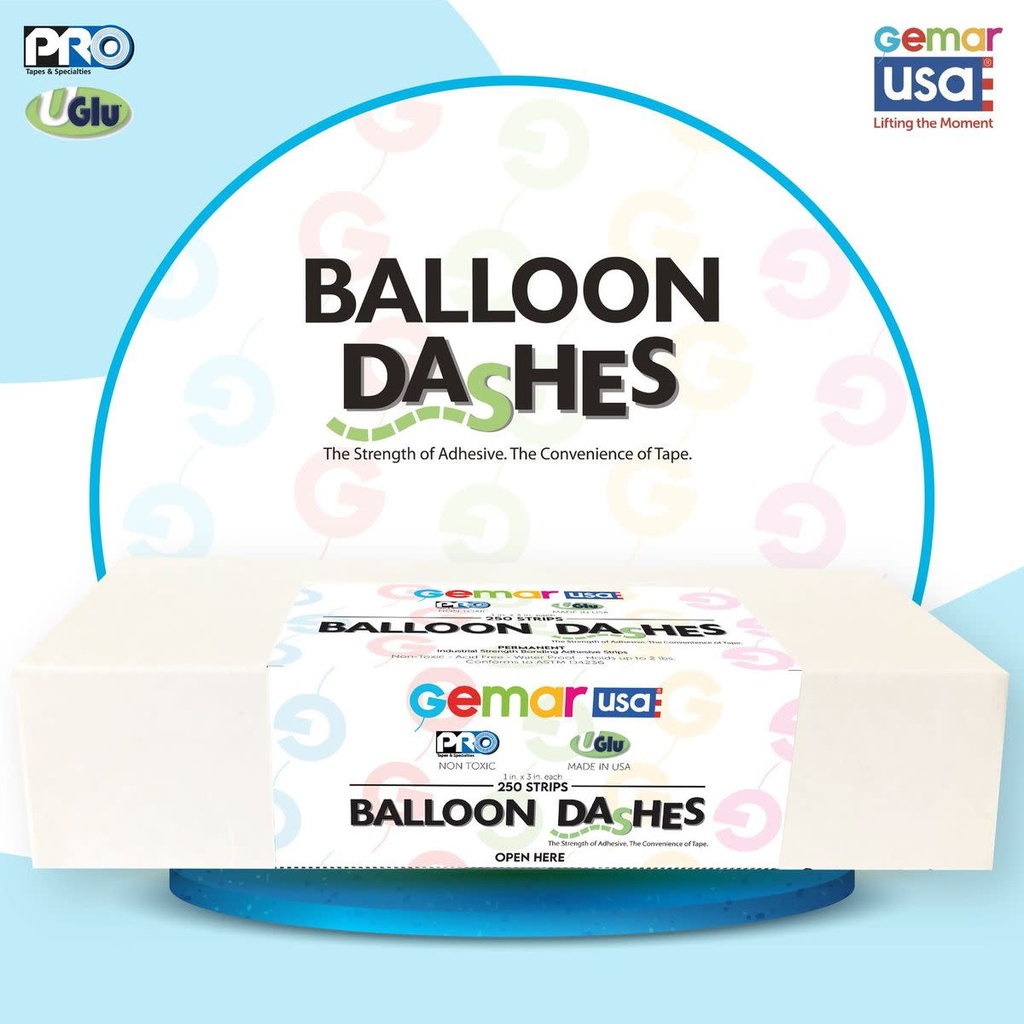 Gemar Balloons Strips Dashes 1x3 in 250pc