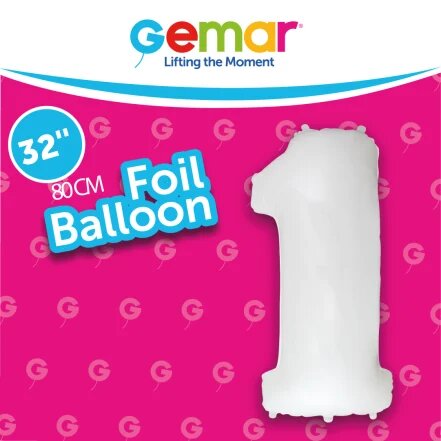 32" Number 1 White Gemar