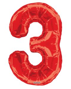 34" Red Number 3