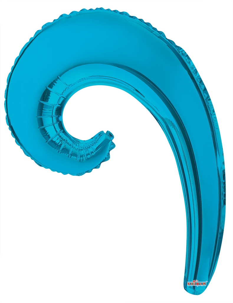 14" Kurly Wave Spiral Turquoi Blue