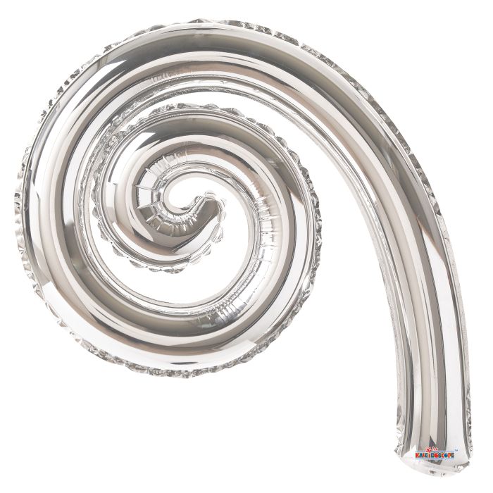 14" Kurly Spiral Silver 2 pcs