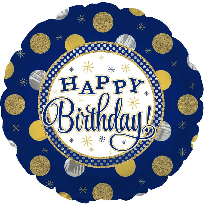 18" Birthday Dots Navy