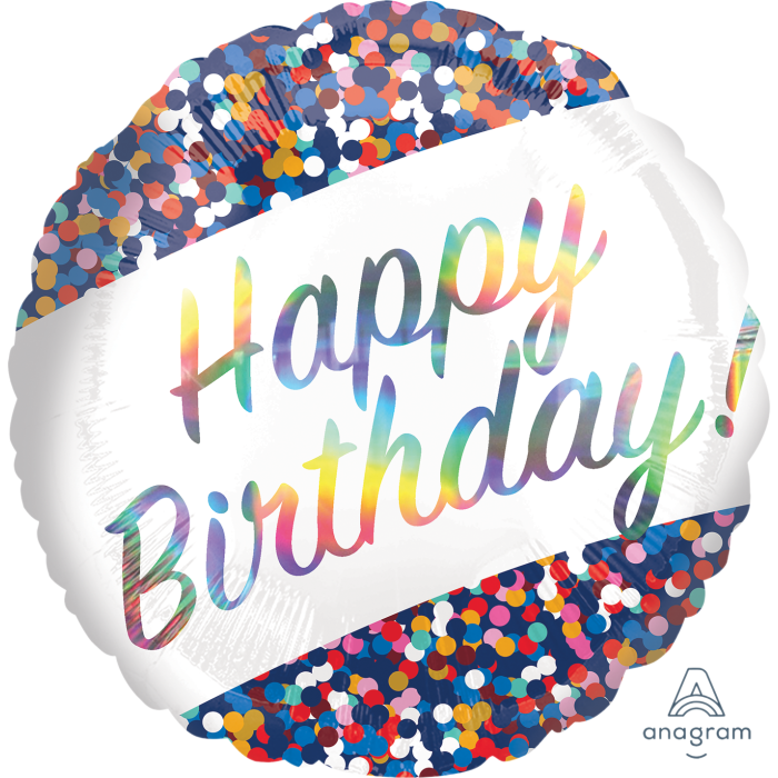 18" Iridescent Birthday Confetti
