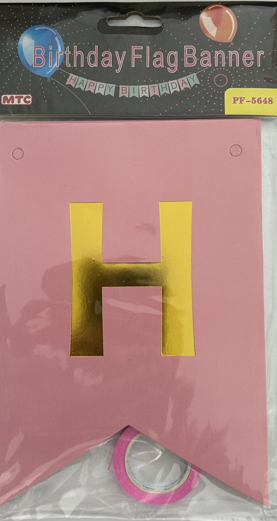 Baby Pink  Birthday Flag Banner