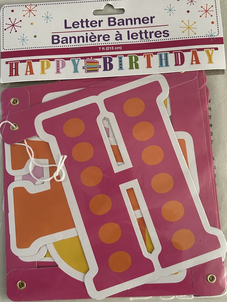 Letter Banner Cake Happy Birthday 7 ft