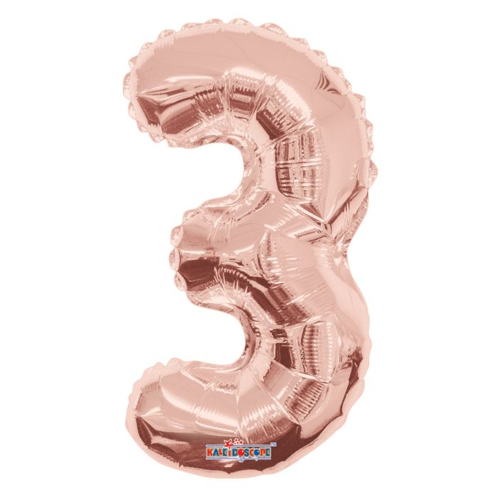 14" Number 3 Rose Gold Kaleidoscope