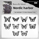 Butterfly Sticker Pack (7,5 x 5,4 cm) 20 pack Black