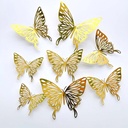 3D Buterfly Decorations Gold 12 pack