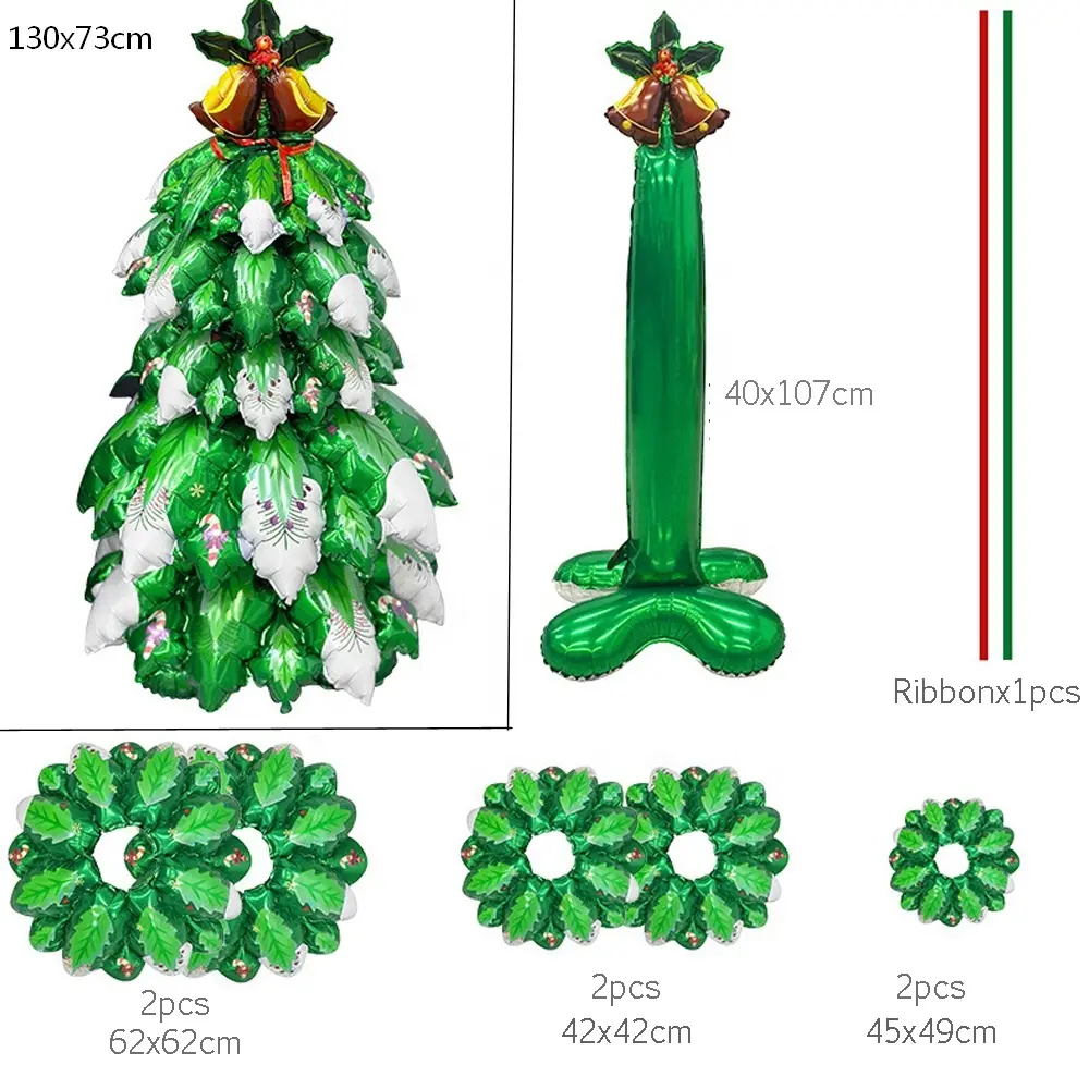 Large 3D DIY Christmas Tree Balloon 1,30 x 0,73 Mts