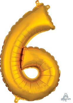 34" Anagram Number 6 Gold