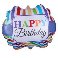 [3084801] 25" Happy Birthday Bright Stripe & Chevron