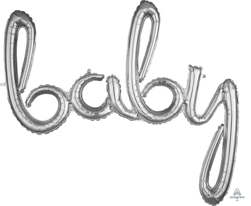 [36688] 39" 'Baby' Script in Silver Phrases