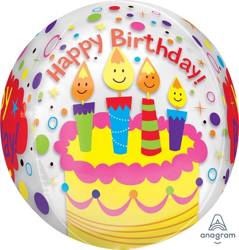 [3783901] 16" Orbz Happy Birthday Candles & Confetti
