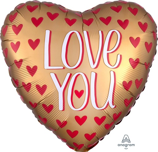 [387918] 28" Satin Love You Gold Jumbo