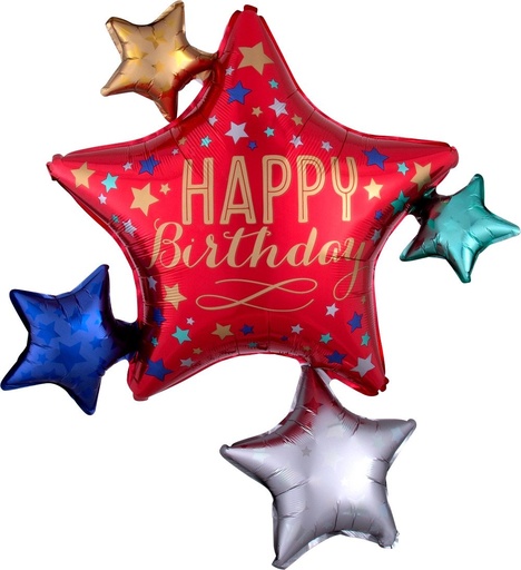 [026635390576] 35" Satin B'day Star Cluster