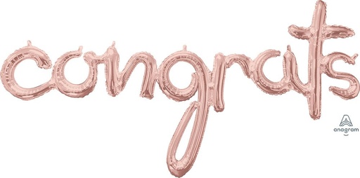 [026635391580] 56" Congrats Script Rose Gold