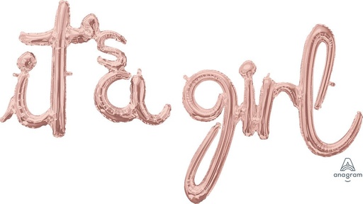 [3916311] 56" "It’s a Girl" Rose Gold  Script Phrases