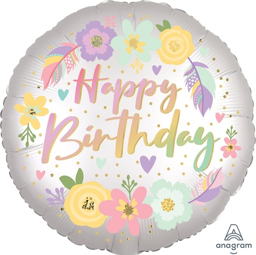[4128601] 18" Boho Birthday Satin Flowers