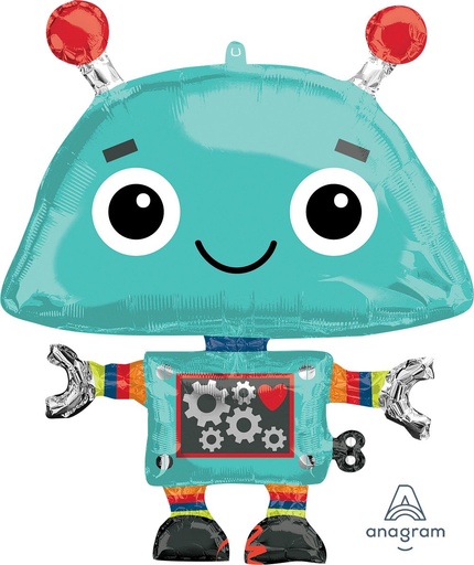 [4157101] Robot Party Foil Balloon Super Shape 63cm X 73cm