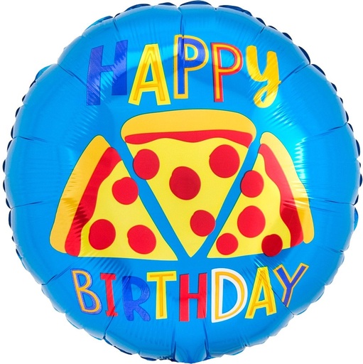 [41786P8] 17" Pizza Happy Birthday