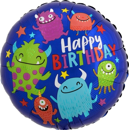 [41800P8] 17" Happy Little Monster Bday