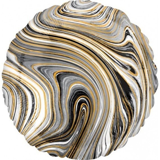 18" Black Marblez Circle Balloon