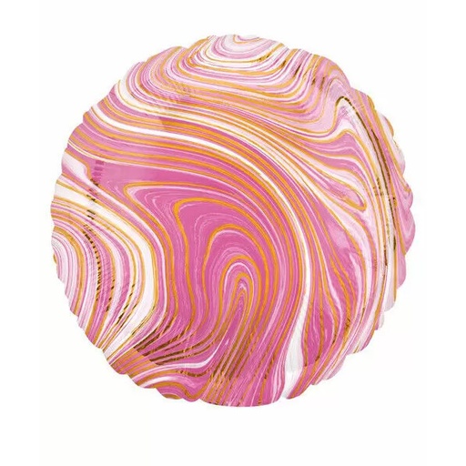 [4208401] 18" Marblez pink circle foil balloon