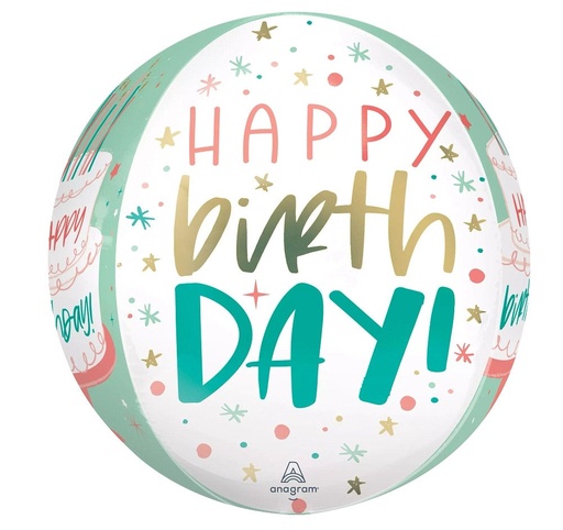 [4265401] 16" Orbz Happy Birthday Cake Day