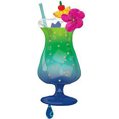 [426720] 37"Tropical Blue Hawaiian Drink Balloon