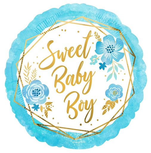 [43122] 17" Baby Boy Floral Geo