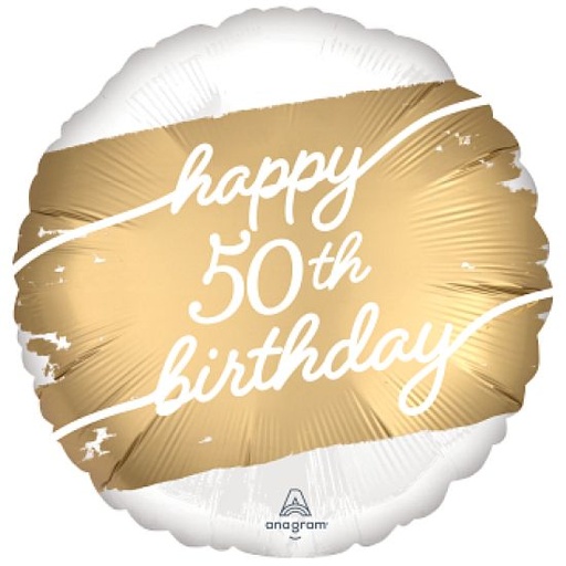 [43207P8] 18" Golden 50th Satin B'day