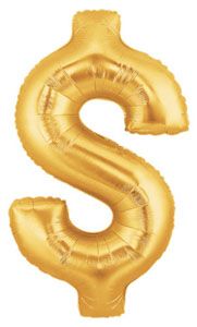 [15851G] Gold $ Sign Megaloon