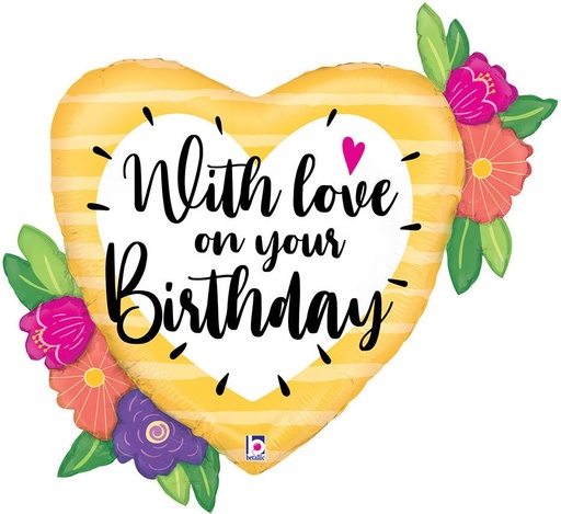 [24144] 35" W/Love Bday Flowers