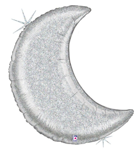 [030625357333] 42" Silver Glitter Moon