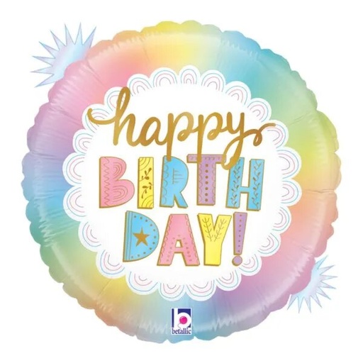 [36959P1] 18" Pastel Opal B'day Holographic