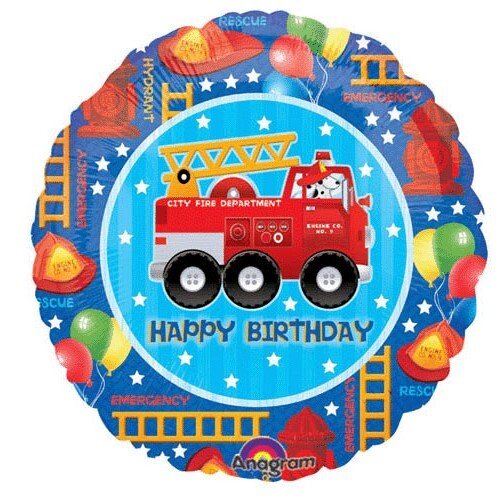 [04841970374701] 18" Happy Birthday Fire Engine with Dog