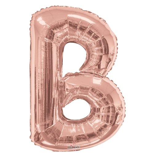 [108782] 34" Letter B Rose Gold Kaleidoscope
