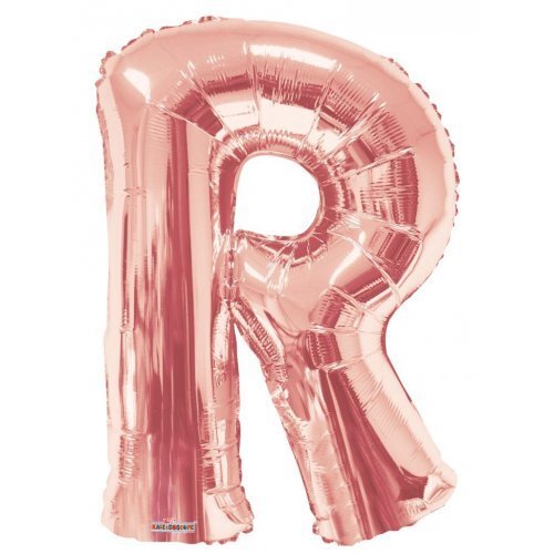 [108942] 34" Letter R Rose Gold Kaleidoscope