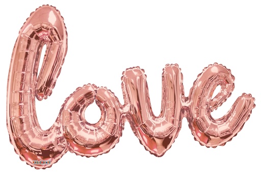 [110211] 36"  "Love" Script Rose Gold Shape