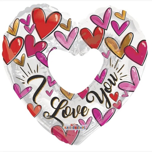 [112765] 36" Trendy Hearts I Love You Open Heart