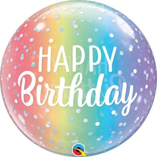 [32329] 22" Bday Ombre & Dots Bubble