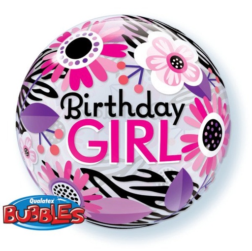 [37386] 22" Bubble Birthday Girl With Flowers