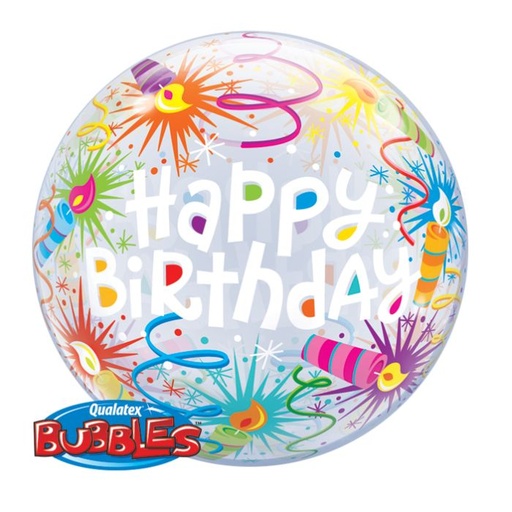 [66584] 22" B'day Candles & Confetti Bubble